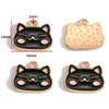 Accesorios para Joyería de Aleación con Goteo de Aceite Hechos a Mano Colgante de Gato Gatito Blanco y Negro Pulsera Collar Pendientes Colgante W478