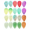 10 Colores Mixtos 18x11 mm Transparente Degradado Vidrio Hoja Verde Colgante DIY Pasador Hecho a Mano Pulsera Accesorios de Joyería
