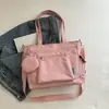 Bolso de Lona de Color Sólido Transfronterizo Nuevo Bolso de Hombro de Gran Capacidad Bolso de Mano Estudiante Bolso Tote Versátil Bolso de Mano Cruzado