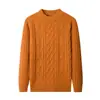 En stock Chaqueta de punto grueso para hombre joven de otoño e invierno con cuello redondo, cárdigan suéter grueso para hombre