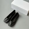 Estilo de Fila de Nicho Nuevos R Zapatos Planos de Ballet de Cuero Suave para Mujer, Color Sólido Punta Cuadrada Sin Cordones Ultra Suaves Zapatos de Abuela