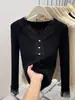 Suéter de Punto Patchwork de Encaje con Cuello en V para Mujer, Nuevo Otoño/Invierno Ajuste Delgado, Elegante Suéter Capa Interior, Venta al por Mayor