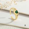 Anel em Formato de Coração Feminino Nicho Alta Qualidade Luxo Leve Cobre 18K Cravejado com Zircônia Simples Versátil Anel Aberto Fabricantes de Joias