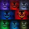 Máscara Brilhante de Halloween Luz Fria Rosto de Fantasma Barra de LED Festa Dança Preto em V Vingança Adereço de Terror