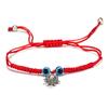 Venta caliente transfronteriza Nuevo Palma dos cuentas redondas ojos azules mal de ojo pulsera tejida con cuerda roja ajustable venta al por mayor de fábrica