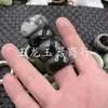 Anillo de Jade Flor de Jengibre Anillo Xiuyu Flor Negra Xiuyu Anillo Grande Wen Juega Anillo de Jade Vintage Anillo Multicolor