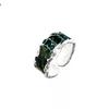 Regresa a la Verdad I Anillo de Personalidad Abierto Verde Verde Verde Anillo Combinable Estilo Llama Oscuro Combinable Personalidad Hombre y Mujer Pareja