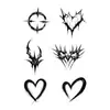 Adesivos de Tatuagem de Alta Qualidade Transfronteiriços com Designs de Sol, Lua, Lótus, Totem, Coroa, Borboleta, Coração e Florais para Braços, Cintura e Abdômen
