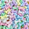 Mini pendientes de resina con forma de donut y hueso, para decoración de uñas, con forma de cara brillante y tamaño pequeño, con gel crema y horquillas.
