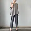 Pantalones harem estilo japonés de Issey Miyake para mujer, de cintura alta, corte holgado, pantalones tipo dad que estilizan, modernos, sencillos, versátiles, pantalones casuales cropped