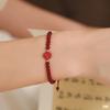 Pulseira de Contas de Ágata Vermelha Natural Badu para Mulheres, Design de Nicho Tecido à Mão, Pulseira Vermelha do Sul, Para Presentear, Alto Padrão