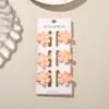 Pinzas Mini para el Cabello de Flor Color Caramelo Transfronterizas de 2.5 cm Pinzas Dulces y Lindas para Flequillo Accesorios para el Cabello Set de 6 Piezas