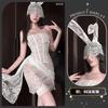 Jinxiu Lingerie Sexy Nova Malha de Renda Sexy Feminina Tomara-que-caia Tubinho Vestido Slim Ligeiramente Transparente Qqny