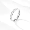 Anillo de Acero de Titanio Doble Fila Diamante Barro para Mujer Talla US, Anillo de Diamante de Pareja Moda Japonesa y Coreana, Joyería de Mano Popular Transfronteriza Europea y Americana