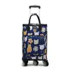 Carrito pequeño para la compra del hogar rueda universal carrito de compras portátil bolso de mano bolsa de compras de papel de aluminio aislante bolsa con ruedas venta al por mayor