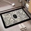 Alfombrilla de baño ovalada con diatomeas antideslizante para puerta de inodoro, absorbente de secado rápido