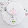 Lindo Colgante de Lazo Estrella Corazón Lazo Cadena Corta para Teléfono Móvil con Cuentas Colgante para Cámara Llavero