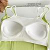 Moda Estilo Americano Color-Blocking Falso Duas Peças Camisola Estilo Garota Popular Emagrecedor Com Bojo Fixo Costas Bonitas Integradas Lingerie