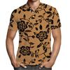 Transfronterizo 2026 Verano Nuevo Camisa Polo de Manga Corta para Hombre de Moda con Estampado y Cuello Solapa Medio Cárdigan