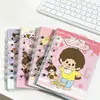 A7 Monchhichi Material de Estudio Cuaderno Pequeño de Espiral Cuaderno Portátil Lindo Cuaderno de Hojas Sueltas Bolsillo con Solapa Cuaderno de Pantalones