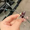 Gafas planas fotocromáticas sin montura poligonal para mujer, montura metálica de alta gama que modifica la forma del rostro, montura fotosensible que cambia de color