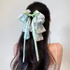 Grampo de Cabelo com Laço de Fita Super Fada Floral Bolinhas Pinça Jacaré Meio Preso Acessórios de Cabelo Novo