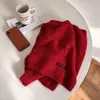 Bufanda de Punto Estilo Coreano Otoño Invierno para Mujer Gruesa Cálida Color Sólido Versátil Larga de Lana