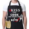 Exclusivo Transfronterizo Delantal de Chef para Barbacoa para Hombre Negro con Texto Divertido y Bolsillo Ajustable Impermeable