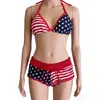 Conjunto de Bikini de Dos Piezas con Shorts Estampados Sexy Estilo Europeo y Americano con Amarre Y2K Espalda Descubierta Traje de Baño Venta al por Mayor