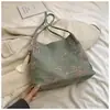 Bolso de hombro de seda bordado de estilo chino, estilo nacional, estilo occidental, de gran capacidad, para mujer, novedad de verano 2024.