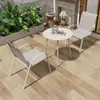 Mesa y silla de exterior madera plástica juego de tres o cinco piezas patio anticorrosión impermeable Protección Solar combinación Ocio exterior balcón jardín