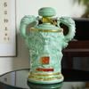 Garrafa de Vinho de Cerâmica Jingdezhen 1/5 Gatos 5kg Pote de Vinho Shuanglong Artesanato Bule de Vinho Doméstico Selado Pote de Vinho para Presente