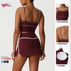Nuevo Traje Deportivo Ajustado Camisola Europeo y Americano Sexy Top Casual de Manga Larga con Cuello Bajo Traje de Fitness para Yoga