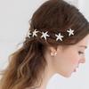 Pino de estrela do mar coreano noiva em forma de U clipe de cabelo trançado com strass garfo de cabelo feminino disco plugue de cabelo acessórios para cabelo adulto joias