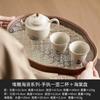 Tetera de cerámica pintada a mano con dos tazas talladas en pila de fábrica, juego de té de kung fu de alta calidad, caja de regalo