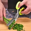 Tijeras Multifuncionales Tijeras de Cinco Capas para Cebolleta Tijeras para Algas Marinas Tijeras para Nori Tijeras de Acero Inoxidable Tijeras para Pimienta Tijeras Trituradoras de Papel