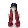 Peluca de comercio electrónico Categoría 2, peinado largo y rizado para mujer, gorra de béisbol para uso diario, marrón, peluca realista de onda grande, cobertura completa de la cabeza, envío directo
