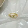 Anel Minimalista de Zircônia Nicho High-End Vintage Anel para Dedo Indicador Joia Versátil de Moda de Luxo Leve