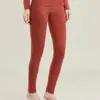 Conjunto de ropa interior térmica para mujer de otoño e invierno con almohadillas en el pecho, top de manga larga con cuello en U y pantalones largos