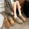Mocassins de Pelúcia com Solado Grosso Sapatos de Algodão de Inverno 2026 Novo Estilo Mocassins Slip-on Sapatos Birkenstock Botas de Neve Femininas
