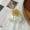Pinza de Tiburón Nueva Flor de Mosaico Texturizada de Ácido Acético Pinza para el Cabello Mediana para Recoger Mitad de la Cabeza Accesorios para el Cabello Mujeres