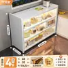 Estantería de Almacenamiento para Cocina Gabinete de Almacenamiento de Múltiples Niveles de Pie Aparador de Placa de Roca con Puertas Gabinete de Almacenamiento a Prueba de Polvo Gabinete Multifuncional