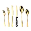 Cubertería de Acero Inoxidable 1010 para Amazon Transfronterizo Juego de 24 Piezas Estilo Occidental Cuchillo para Bistec, Tenedor, Cuchara Chapado en Color con Impuestos Incluidos Personalización
