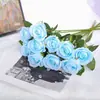 Rosa de Seda Simulada Sencilla Adornos Decoración para el Hogar Boda Decoración de Boda Flor Simulada Cabeza de Rosa Flores Falsas