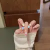 Gelatina de Leite Francesa 30 Peças Unhas Usáveis Contas de Vidro Olho de Gato Novo Estilo Manicure Pronta Pontas de Unha Atacado