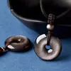 Colgante de collar con hebilla de paz de obsidiana plateada natural, colgante para llavero de 30 mm de diámetro, joyería para hombres y mujeres