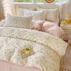 Juego de Ropa de Cama de Algodón Lavado Fresco y Sencillo de Cuatro Piezas, Estilo Princesa, Funda de Edredón para Todas las Estaciones, Sábana, Juego de Tres Piezas para Dormitorio al por Mayor