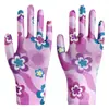 Luvas de Trabalho Femininas de Tricô de Nylon com Padrão Respirável e Proteção Solar para Tarefas Domésticas, Elásticas, Duráveis, Antiderrapantes