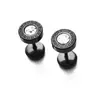 Venta caliente moda retro disco grano de la Gran Muralla diamante redondo acero de titanio clavo de oreja clavo de cartílago joyería de oreja al por mayor