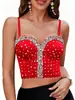 Camisole Hot-Selling do Aliexpress com Pedrarias, Ombro a Ombro, Costas Bonitas, Corset Justo, Peça de Roupa Externa, Estilo Europeu e Americano, Corset Sexy com Barbatanas